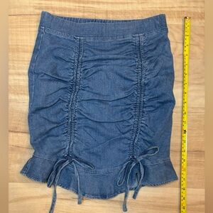 Denim Ruched Skirt